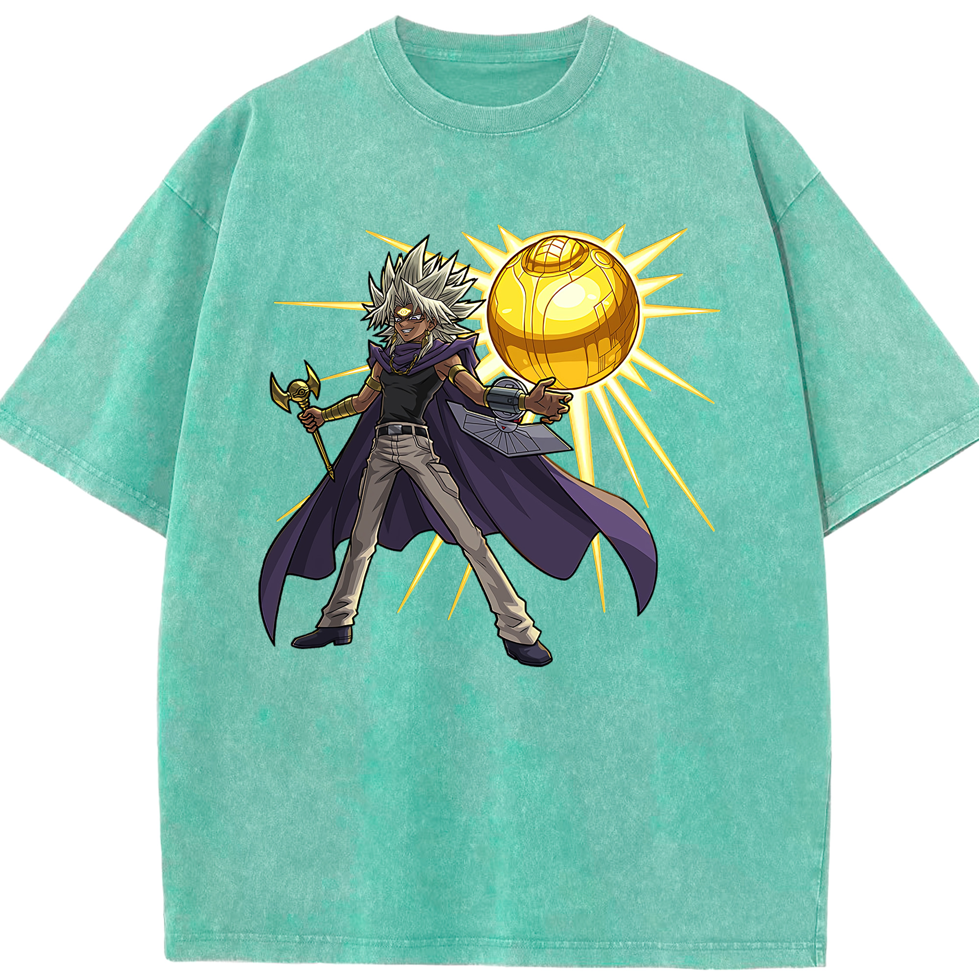 （画像用） 遊☆戯☆王 Yu-Gi-Oh! 綿100% ヴィンテージ風 半袖Tシャツ（フロントプリント）